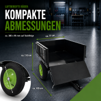 Rasentraktor Anhänger Kippanhänger 300 kg kippbar mit Kupplung