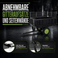 Rasentraktor Anhänger Kippanhänger 300 kg kippbar mit Kupplung