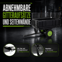 Rasentraktor Anhänger Kippanhänger 300 kg kippbar mit Kupplung