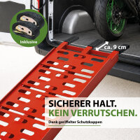 TRUTZHOLM 2x Auffahrrampen klappbar 228 cm Tragkraft 680 kg Alu gelocht Rampen Motorradrampen rot