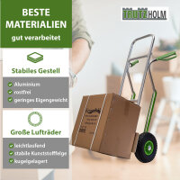 Sackkarre mit Treppenrutsche Traglast 200 kg Aluminium Lufträder Stapelkarre Transportkarre