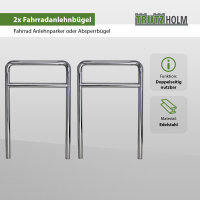 2 x Fahrradanlehnbügel 118 x 78 cm Edelstahl Ø 60 mm Einbetonieren Fahrradständer Parker Typ H