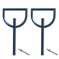 2x Fahrradanlehnbügel 118x56cm Stahl Ø60mm einbetonieren feuerverzinkt pulverbeschichtet Anthrazit Typ D