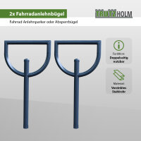 2x Fahrradanlehnbügel 118x56cm Stahl Ø60mm einbetonieren feuerverzinkt pulverbeschichtet Anthrazit Typ D