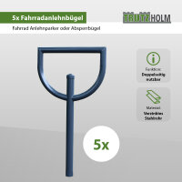 5x Fahrradanlehnbügel 118x56cm Stahl Ø60mm einbetonieren feuerverzinkt pulverbeschichtet Anthrazit Typ D