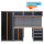 Werkstattwand 13-tlg. modulares Werkstattschranksystem aus Stahl mit Holzarbeitsplatte in orange