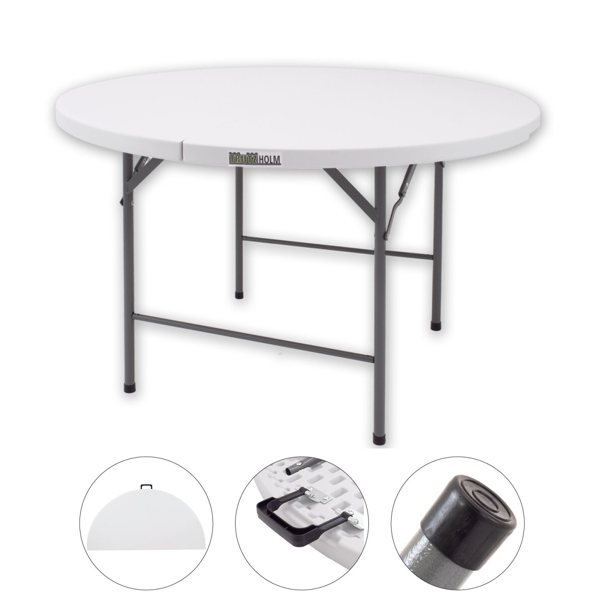 TRUTZHOLM Klapptisch rund Ø 120 cm Höhe 74 cm Kunststoff / Stahl pulv, 92,99 €