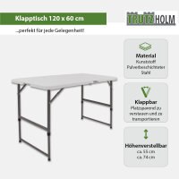 Flohmarkttisch höhenverstellbar 120x60 cm zusammenklappbar Campingtisch Partytisch Tapeziertisch