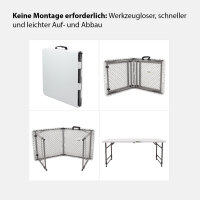 Flohmarkttisch höhenverstellbar 120x60 cm zusammenklappbar Campingtisch Partytisch Tapeziertisch