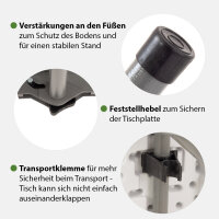 Flohmarkttisch höhenverstellbar 120x60 cm zusammenklappbar Campingtisch Partytisch Tapeziertisch