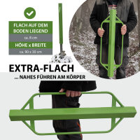 Handramme aus Stahl 90 x 30 cm Einschlaghilfe für Zaunpfosten bis 5 x 5 cm grün pulverlackiert