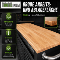 Werkstattwagen Deluxe XXL Anthrazit unbestückt 160 x 91 cm 20 Schubladen Werkbank Sideboard
