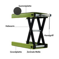 Motorradheber höhenverstellbar bis 500 kg Stahl grün Motorradhebebühne Scherenheber Montagebock      Scherenhubtisch