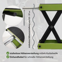 Motorradheber höhenverstellbar bis 500 kg Stahl grün Motorradhebebühne Scherenheber Montagebock      Scherenhubtisch