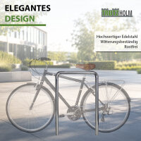 2 x Fahrradanlehnbügel 118 x 78 cm Edelstahl Ø 60 mm Typ U Einbetonieren Fahrradständer Parker Typ U