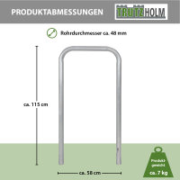 Fahrradanlehnbügel 115x58 cm Stahl feuerverzinkt Ø 48 mm zum Einbetonieren Fahrradparker