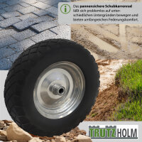 Schubkarrenrad pannensicher Vollgummi 4.80/4.00-8 grau/schwarz + Achse Ersatzrad Reifen PU