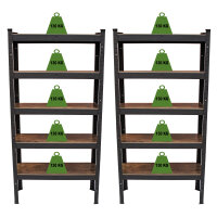2x Wohnzimmerregal 150x75x30 cm dunkel Traglast je 650 kg Steckregal Schwerlastregal Lagerregal