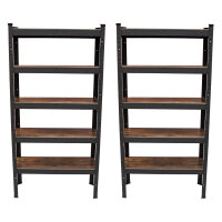 2x Wohnzimmerregal 150x75x30 cm dunkel Traglast je 650 kg Steckregal Schwerlastregal Lagerregal