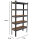 4x Wohnzimmerregal 150x75x30 cm dunkel Traglast/Regal 650 kg Steckregal Schwerlastregal Lagerregal