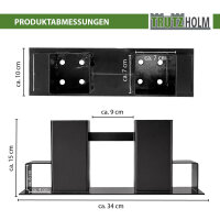 Holzstapelhilfe 2er Set Halterung 34 x 10 cm lackierter Stahl schwarz Holzstapelhalter
