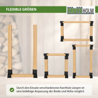 Holzstapelhilfe 2er Set Halterung 34 x 10 cm lackierter Stahl schwarz Holzstapelhalter