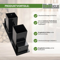 Holzstapelhilfe 2er Set Halterung 34 x 10 cm lackierter Stahl schwarz Holzstapelhalter