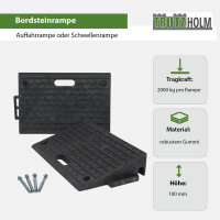 TRUTZHOLM Bordsteinrampe 2er Set 50x32x10cm Tragkraft je 2t Gummi Rampe Auffahrrampe Rollstuhlrampe