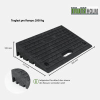 TRUTZHOLM Bordsteinrampe 2er Set 50x32x10cm Tragkraft je 2t Gummi Rampe Auffahrrampe Rollstuhlrampe