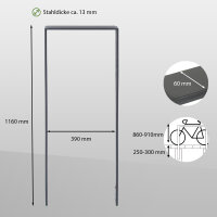 2 x Fahrradanlehnbügel 119 x 39 cm Flachstahl 13 mm Anthrazit  Einbetonieren Anlehnbügel Parker Typ U