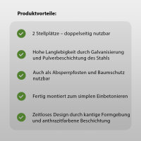 2 x Fahrradanlehnbügel 119 x 39 cm Flachstahl 13 mm Anthrazit  Einbetonieren Anlehnbügel Parker Typ U