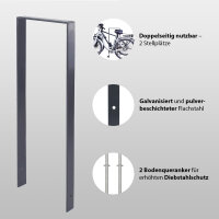 5 x Fahrradanlehnbügel 119 x 39 cm Flachstahl 13 mm Anthrazit  Einbetonieren Anlehnbügel Parker Typ U