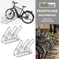 Fahrradständer für 6 Fahrräder 210x40x85 cm Stahl feuerverzinkt 2x3 höhenversetzt mit Anlehnbügel