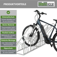 Fahrradständer für 6 Fahrräder 210x40x85 cm Stahl feuerverzinkt 2x3 höhenversetzt mit Anlehnbügel