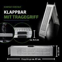 TRUTZHOLM 2x Auffahrrampe 189 cm Stahl 400 kg klappbar geriffelt rutschfest Verladerampe Rampe