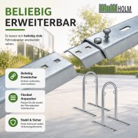 2x Fahrradparker 140x43x88 cm Anlehnbügel Fahrradständer bis zu 8 Stellplätze Stahl feuerverzinkt