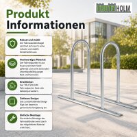 2x Fahrradparker 140x43x88 cm Anlehnbügel Fahrradständer bis zu 8 Stellplätze Stahl feuerverzinkt