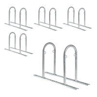 5 x Fahrradanlehnbügel 140 x 88 cm Stahl feuerverzinkt Ø 50 mm grau freistehend Fahrradständer Parker Typ U