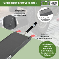 TRUTZHOLM 1x Auffahrrampe klappbar Alu 205 cm Traglast 340 kg Rampe geriffelt Motorradrampe schwarz