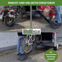 TRUTZHOLM 1x Auffahrrampe klappbar Alu 205 cm Traglast 340 kg Rampe geriffelt Motorradrampe schwarz