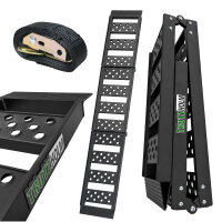 TRUTZHOLM 1x Auffahrrampe Alu 2-fach klappbar 199 cm Traglast 340 kg Verladerampe gelocht schwarz