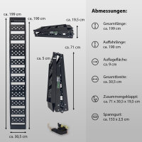 TRUTZHOLM 1x Auffahrrampe Alu 2-fach klappbar 199 cm Traglast 340 kg Verladerampe gelocht schwarz