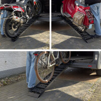 TRUTZHOLM 1x Auffahrrampe Alu 2-fach klappbar 199 cm Traglast 340 kg Verladerampe gelocht schwarz