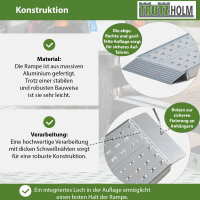 TRUTZHOLM 1x Auffahrrampe Alu 150 cm Traglast 270 kg gelochte Oberfläche Verladerampe Motorrad