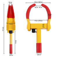 3er Set Radkralle Parkkralle mit Sicherheitsschloss, Reifenbreite 17-27,5 cm, mit je 2 Schlüsseln