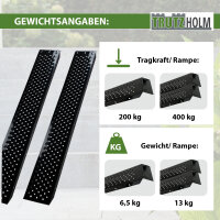 TRUTZHOLM Paar Auffahrrampen Stahl 183 cm Traglast 400 kg Stahl schwarz gebördelt Verladerampe Quads Mofas