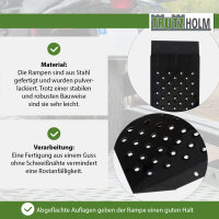 TRUTZHOLM Paar Auffahrrampen Stahl 183 cm Traglast 400 kg Stahl schwarz gebördelt Verladerampe Quads