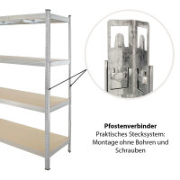 4x Schwerlastregal 180x160x60 cm Traglast 1000 kg Steckregal Lagerregal Kellerregal Werkstattregal