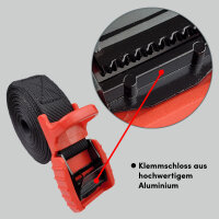4x Spanngurt Zurrgurt Klemmschloss mit Gummischutzkappe1 tlg 2 m x 2,5 cm 500 kg