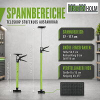 3x Türspanner Zargenspanner 57 - 117 cm Klicksystem Teleskopstütze Einhandstütze